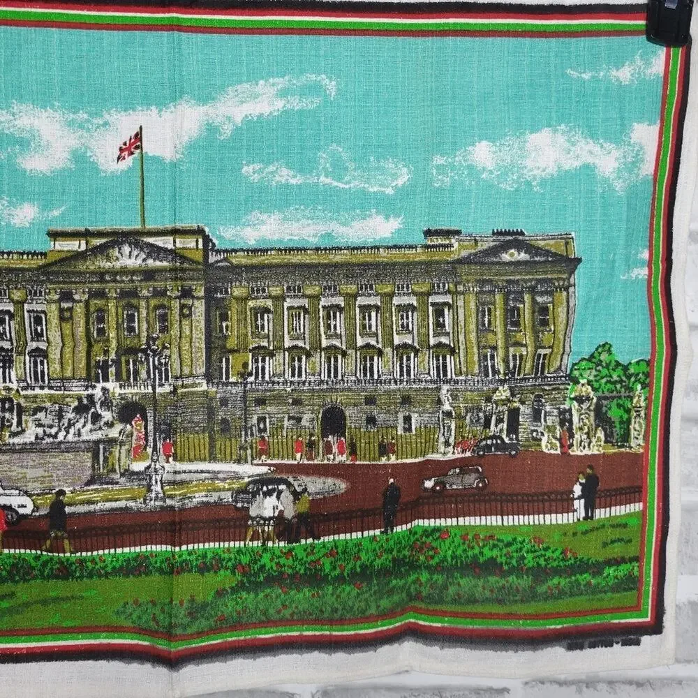 Vintage Buckingham Palace London Tapestry Tea Towel